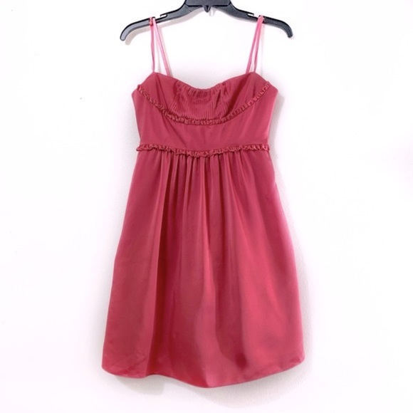 Y2K BCBGMAXAZRIA 2000s Style Dark Watermelon strapless Dress - Picture 3 of 9